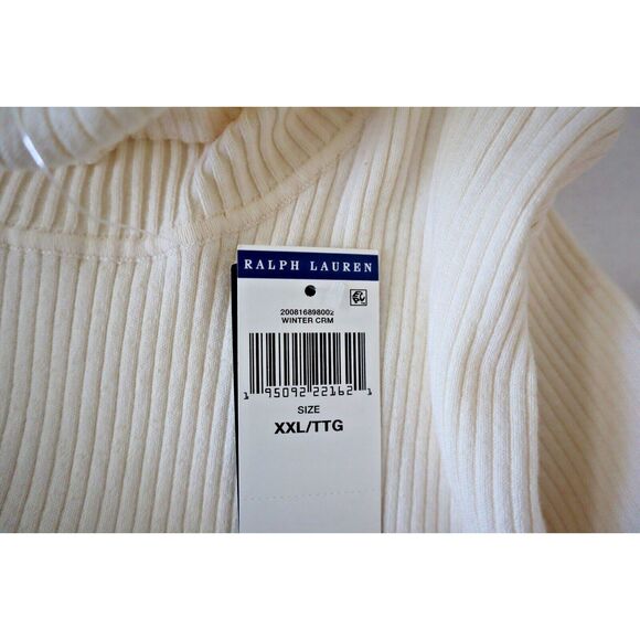 Lauren Ralph Lauren Women Sz 2XL Winter Cream L/S Ribbed Turtleneck Sweater - Picture 5 of 11
